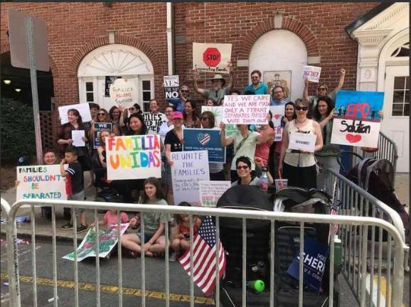 Last Friday's protest at Frelinghuysen's Morristown office Photo provided