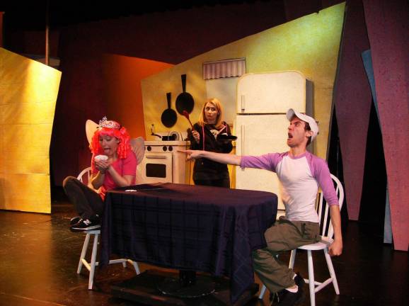 Photo Credit: Danny Campos Emily Portune (Pinkalicious), Robert Mintz (Peter) and Jenna Morris (Mrs. Pinkerton).