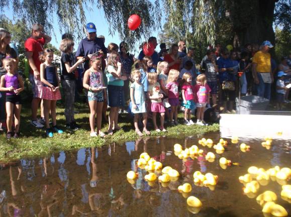 Scene from last year's duck dash down the river