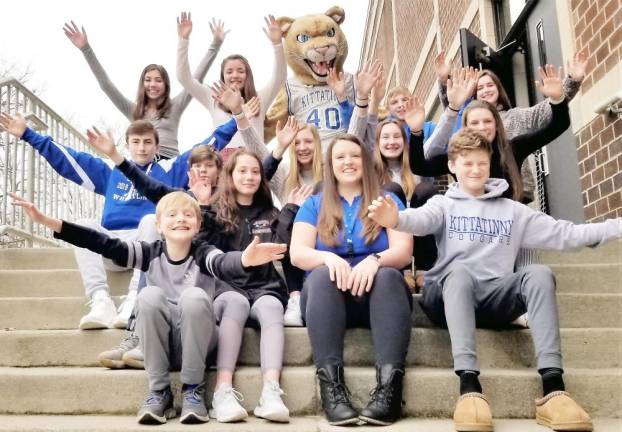 Sussex County Guidance Counselor of the Year Kathryn Lasso, surrounded by her students.