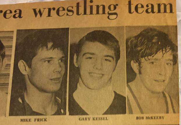 A 1970's newspaper clipping picturing, from left, Mike Frick, Gary Kessel and Bobby McKeeby.