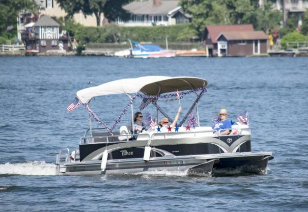 A patriotic boat parade