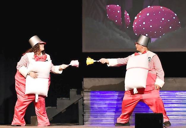 Tweedle Dum and Tweedle Dee (Aiden Bello and Kora Garcia)