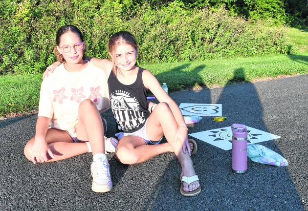 Mairin Corcoran and Evelyn Smith, both of Sparta, pose for a photo.