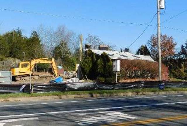 A landmark is demolished; Max's Station House in Andover. (Photo by Mandy Coriston).