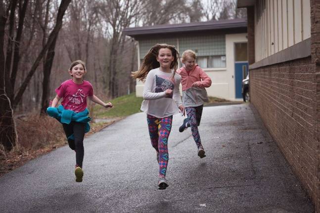 In motion: from left, Kylie McDonald, Leah Albers and Samantha Spaldi