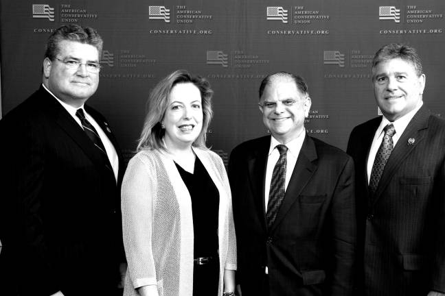 From left, Senator Steve Oroho, Assemblywoman Alison Littell McHose, American Conservative Union Director of Government Relations Larry Hart, and Assemblyman Gary Chiusano.