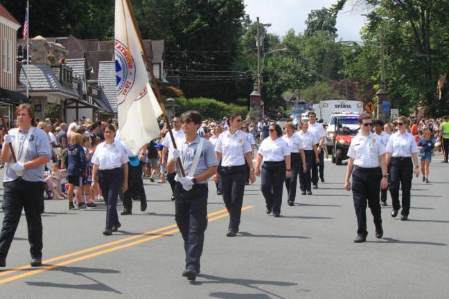 Members of the Sparta Ambulance Squad take part in the parade.