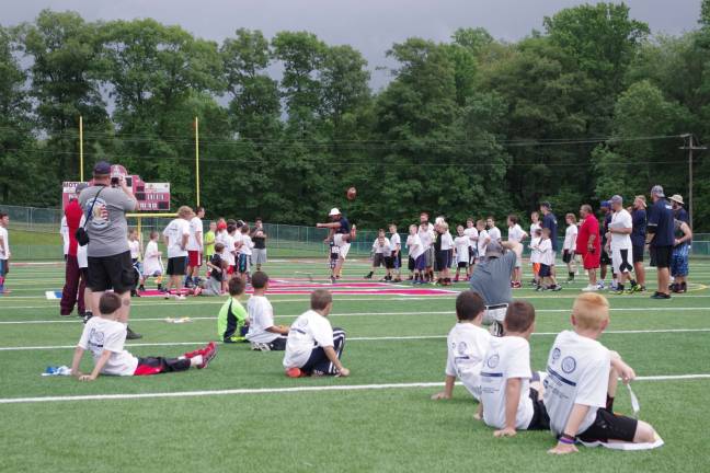 Denver Broncos kicker Brandon McManus shows off his kicking ability.