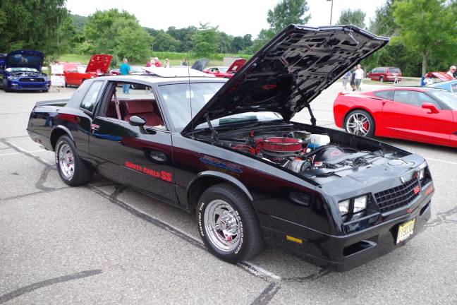 A polished 1985 Chevrolet Monte Carlo Super Sport on display. The car belongs to Mark Bird of Branchville, New Jersey.