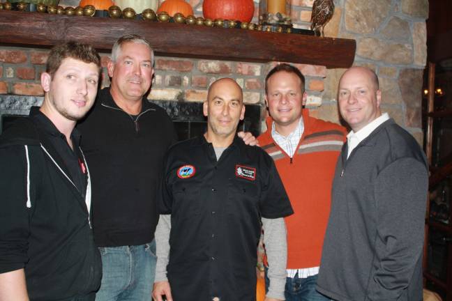 Representing both Sparta FOP and Mohawk House, l to r, is: Ricki Soni, John Schanstra, Steve Scro, Neil Spidaletto and Terrence Mulligan.