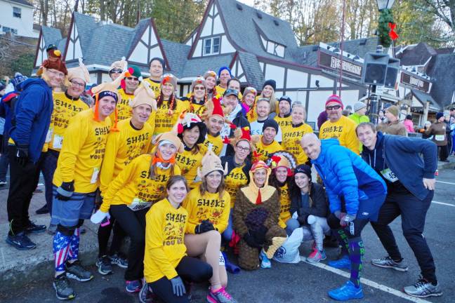 The Salt Shakers pose for a group portrait before the start of the 5K. The team represents Salt Gastro Pub located in Stanhope, New Jersey. Photos by George Leroy Hunter, unless otherwise noted
