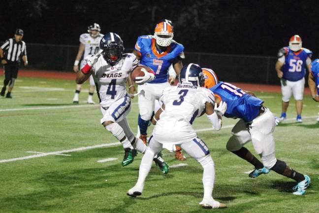 Stags Jeff Mack with the ball.