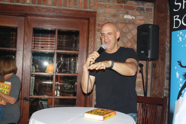 Harlan Coben talking to the sold out crowd at Sparta Books event at Mohawk House. Photos by Rose Sgarlato
