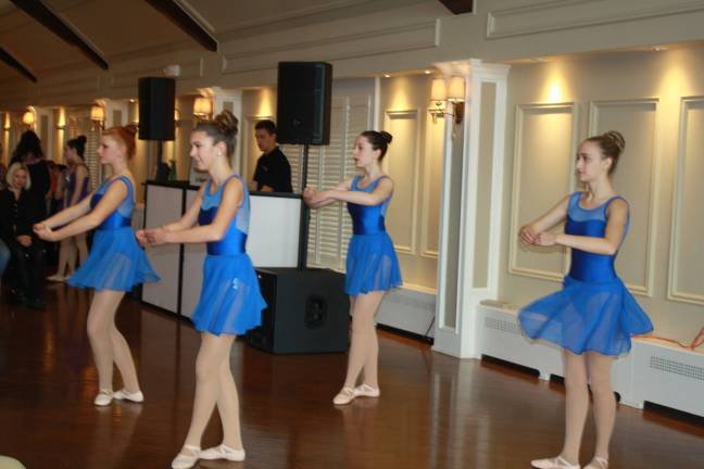Grace Wyckoff, Meredith MacRae, Alyssa Schimpf and Marisa Traina of Dance Dimensions by Michelle give a special performance last Sunday at JWCS Festival of Trees event at Lake Mohawk Country Club. Photo by Rose Sgarlato