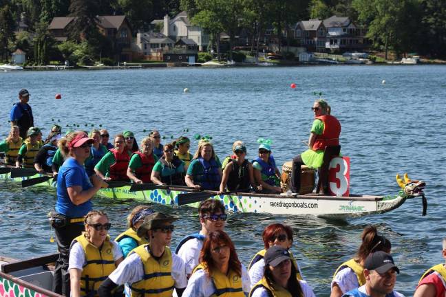 Teams of paddlers like these shown during the 2017 Dragon Boat races will have the opportunity to participate at the Sparta Education Foundation&#x2019;s fourth annual Dragon Boat Festival at Lake Mohawk on Sunday, May 20. Photo provided