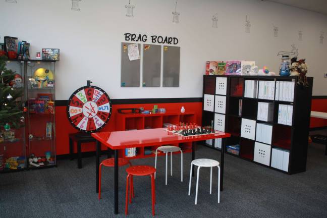 The prize wheel, an incentive at Mathnasium, makes math more fun and exciting.
