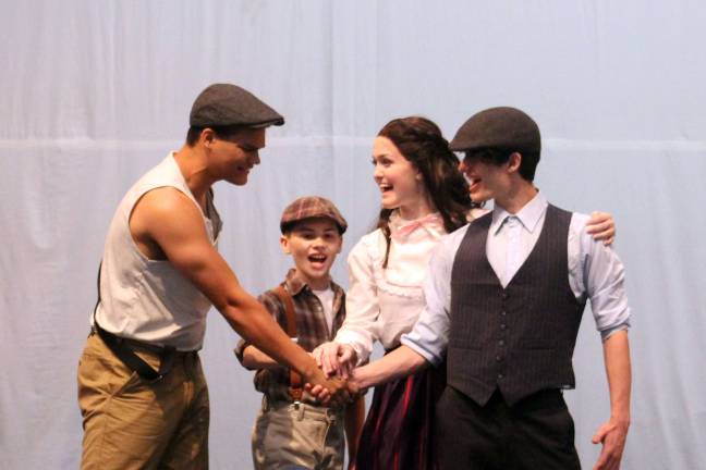 A scene from Newsies, the musical with opening performances this weekend at Vernon Township High School.