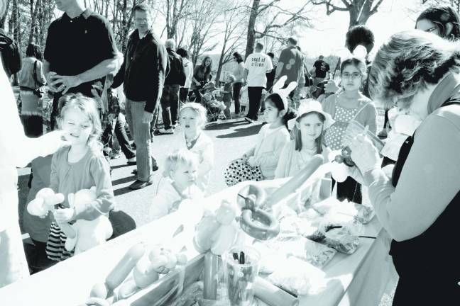 Scene at the Easter Egg hunt.