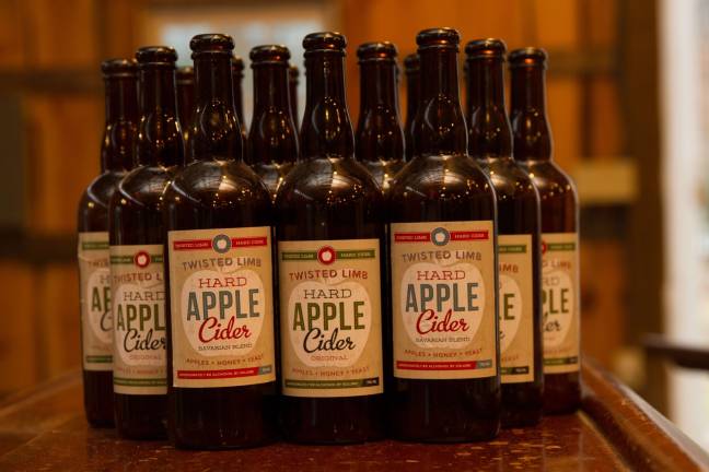 A display of Twisted Limb's Hard Ciders.