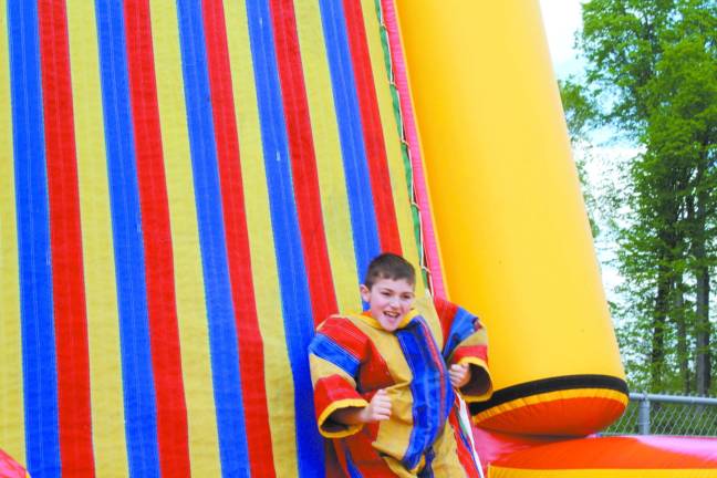 Jack Farber on the velcro wall.
