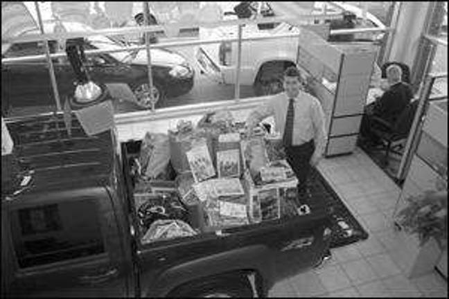 A truck full of books ... and hoping for more