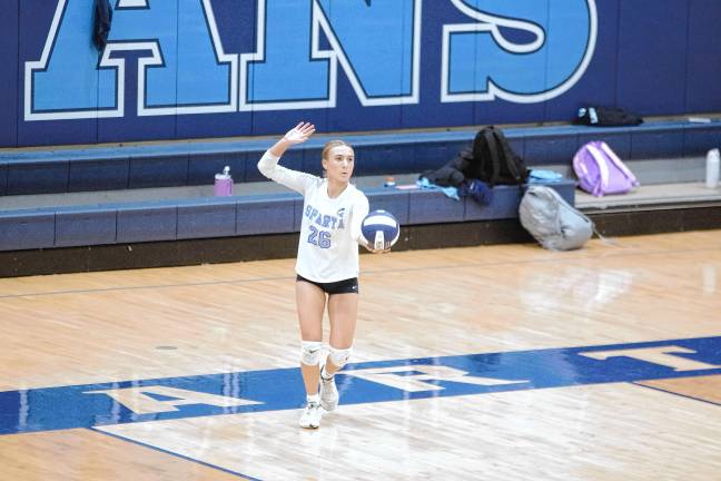 Sparta's Alexia Hill is ready to serve.