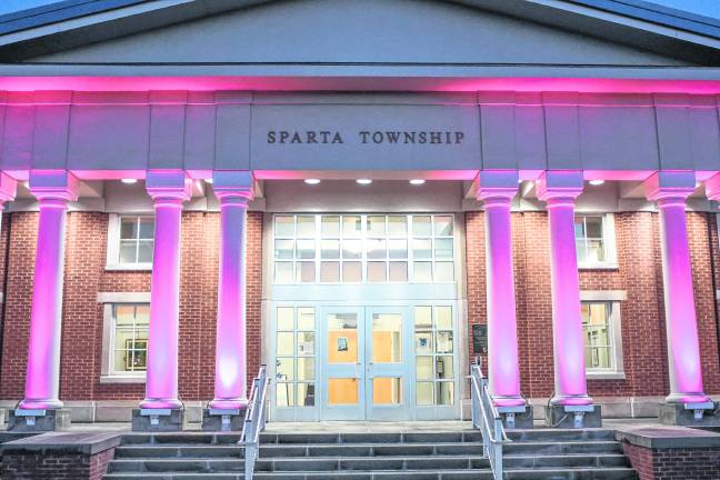 Sparta Township honored fallen firefighters by ligthing the Municipal Center red.