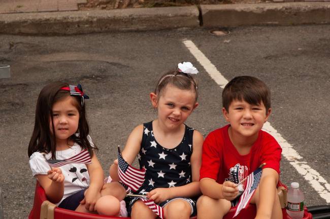 Sparta kids, from left, Amina Cronin, 4; Maddie Lawrence, 4; and Richard Cronin, 6