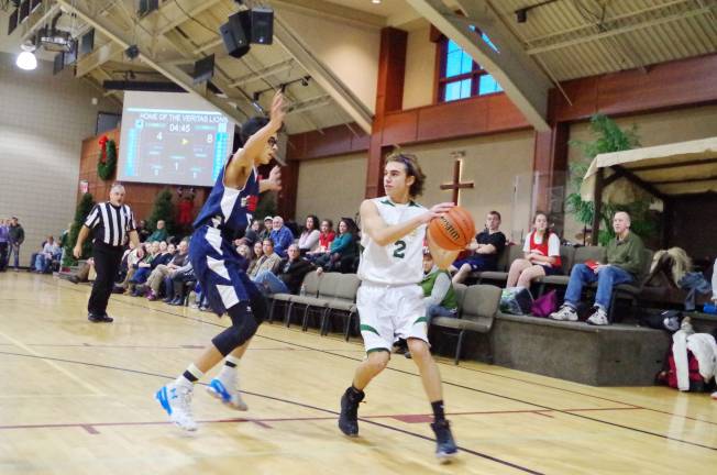 American Christian Eagle Jael Maldonado covers Veritas Christian Lion Jake Doorley.