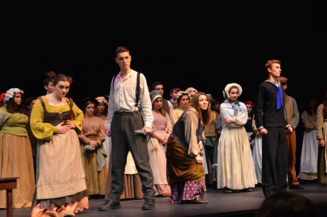 The Pope John Players perform a scene from &quot;Sweeney Todd&quot; in February 2016. The Pope John Players used this play as a way to apply to become a troupe for the International Thespian Society, the honor society for theatre students.