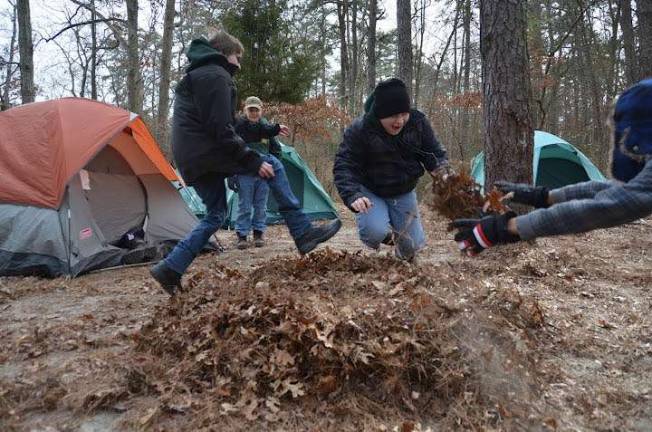 Scouts have fun at the camp site