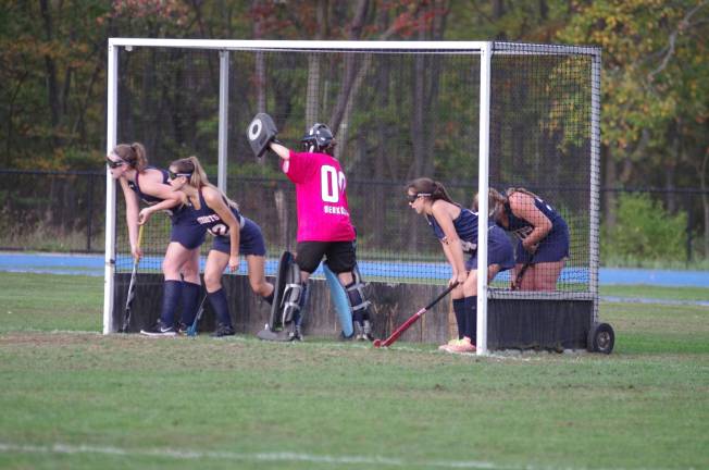 Lenape Valley Patriots stand ready to defend their goal.