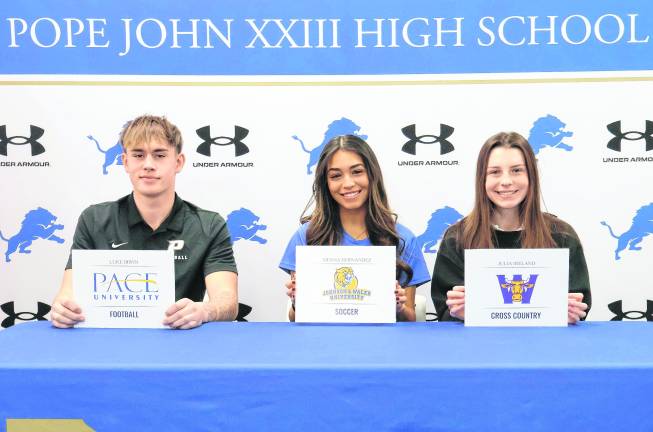Pope John XXIII High School held a signing day for their student-athletes signing their Letter of Intent for regular signing period on Feb. 4. They invited their friends and family to be a part of this momentous occasion.