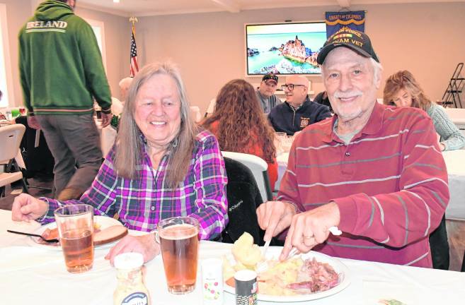 Pat and Gary Emmerich, both of Sparta, enjoy their meal. Gary is a veteran of the Vietnam War.