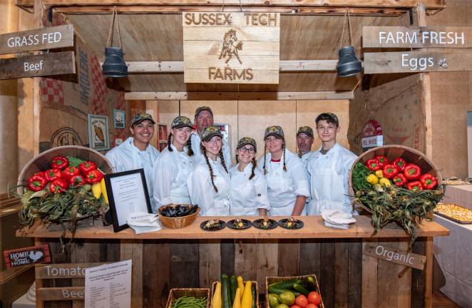 Left to Right: Brandon Gamutan (11th grade), Kylie Budich (12th grade), Chef C. Gasiorek, Lauren Mangino (11th grade), Molly Taylor (12th grade), Julia Catalino (12th grade) Chef N. Trimper, and Lutor Menci (10th grade). (Photo provided)