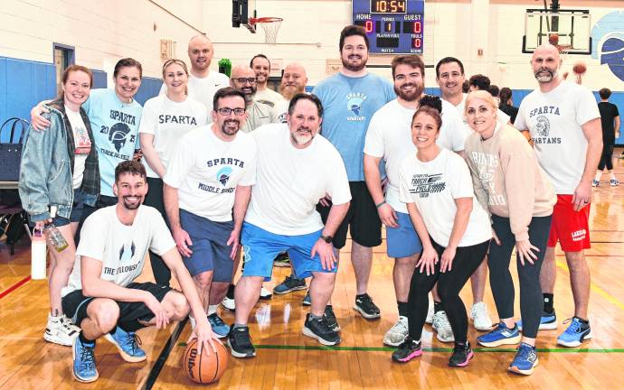 The Sparta Middle School Faculty team won the fundraising game, 59-35.