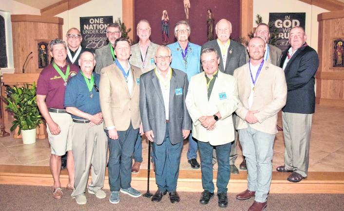 Knights of Columbus officers pose for a photo.