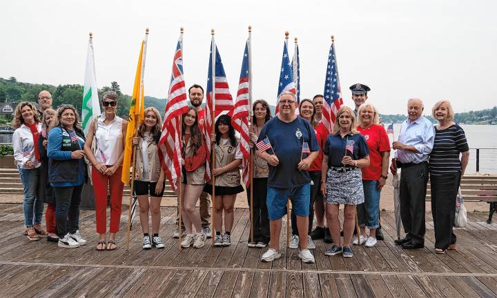 Those attending the Flag Day Service on Friday, June 13 at the Sparta Elks Lodge #2356 pose outside afterward.