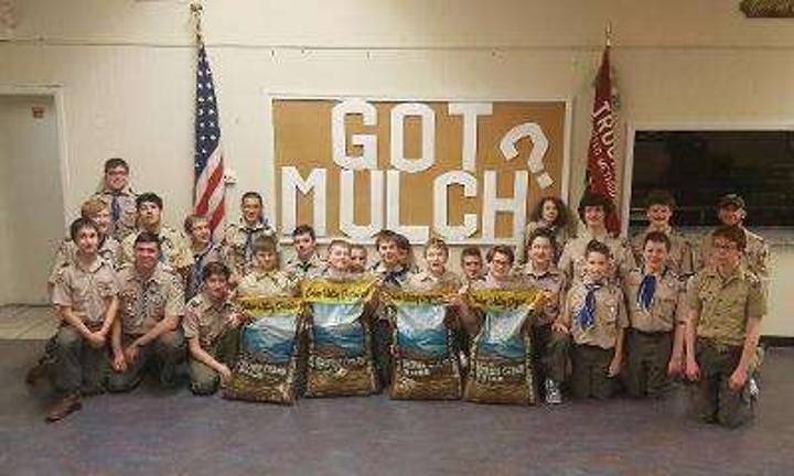 Sparta Boy Scout Troop 150. Front row, from left: John L, Hunter R, Christian D, Brendan D, Ben B, Ben G, Owen H, Adam B, Colin M. Matthew M, Shea H, Jay S. Back row: Jackson J, Gavin D, Evan P, Jonathan B, Joe B, Kaden K, Elliot T, Devon S, Anthony L, Ben M, Cameron E, Thomas S, James W.