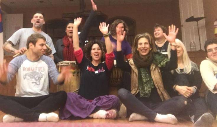 From left, back row - Joel Wise, Bernadette Wise, Teacher Yael Shacham, Michelle Letsche. Front row - Arthur Kolb, Teacher Lara Gonzalez, Susan Kolb, Sara Gallmann, Harrison Wise