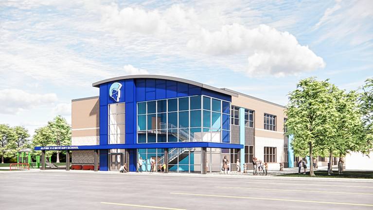 Rendering of the proposed addition at Alpine School. (Photos provided)