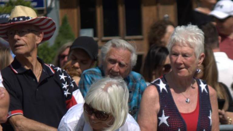 Hudson, 2, holds on to his grandmother Debbie Nicholson of Sparta at the Memorial Day parade. (Photos by Deirdre Mastandrea)