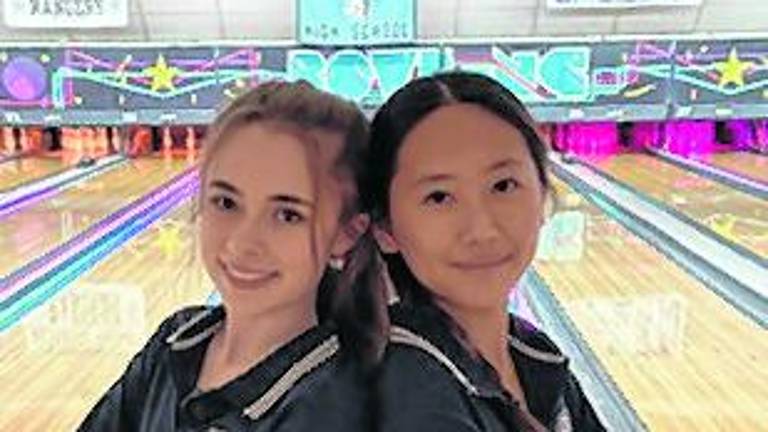 Sparta Bowling captains Haley DiFilippo and Ling Mei Chen