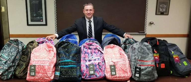 Brian Bosworth, principal of Kittatinny Regional High School, welcomes the gift of Connect for Community.