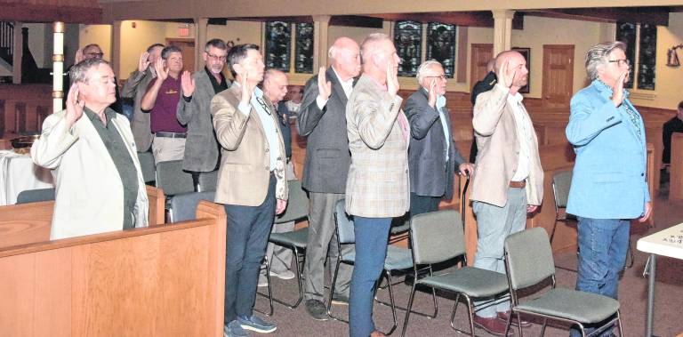 New Knights of Columbus Council 588 installs new officers.