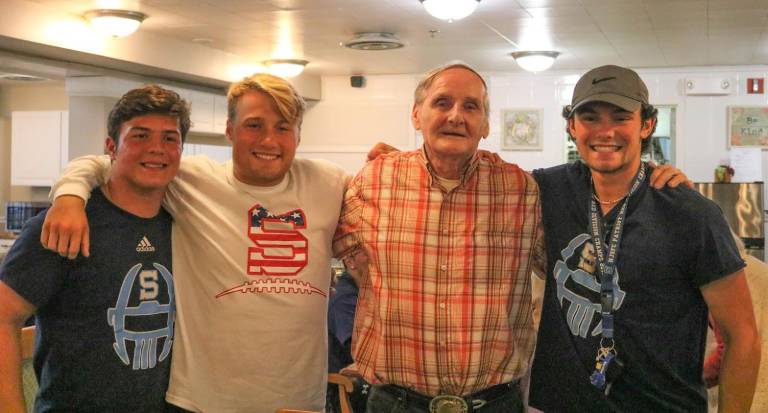 Football players and Knowl View residents were all smiles over the weekend as they got to know one another over a game of Bingo.