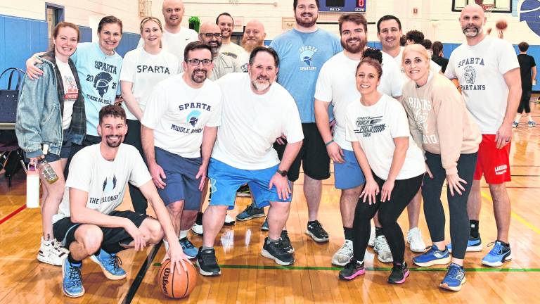 The Sparta Middle School Faculty team won the fundraising game, 59-35.