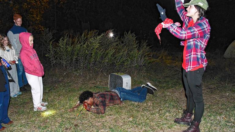 Residents encounter scary scenes on Haunted Ghost Walks on Friday, Oct. 10 in White Lake Fields. (Photos by Maria Kovic)