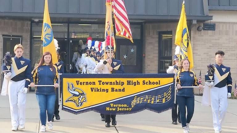 Vernon High School Band at Cedar Mountain Primary School in 2019 (File photo by Anna Ross)